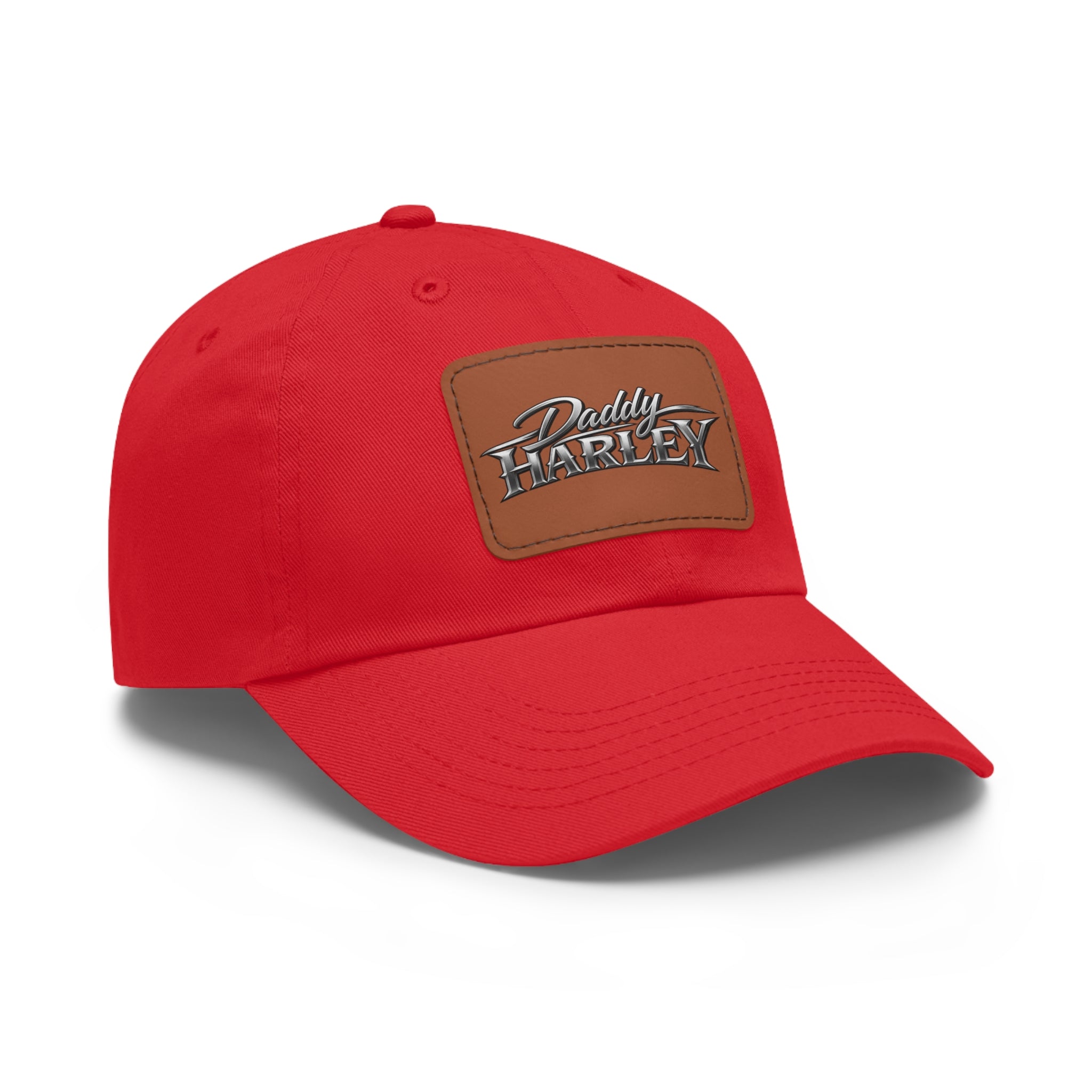 Daddy Harley Leather Patch Dad Hat — Vintage Motorcycle Baseball Cap