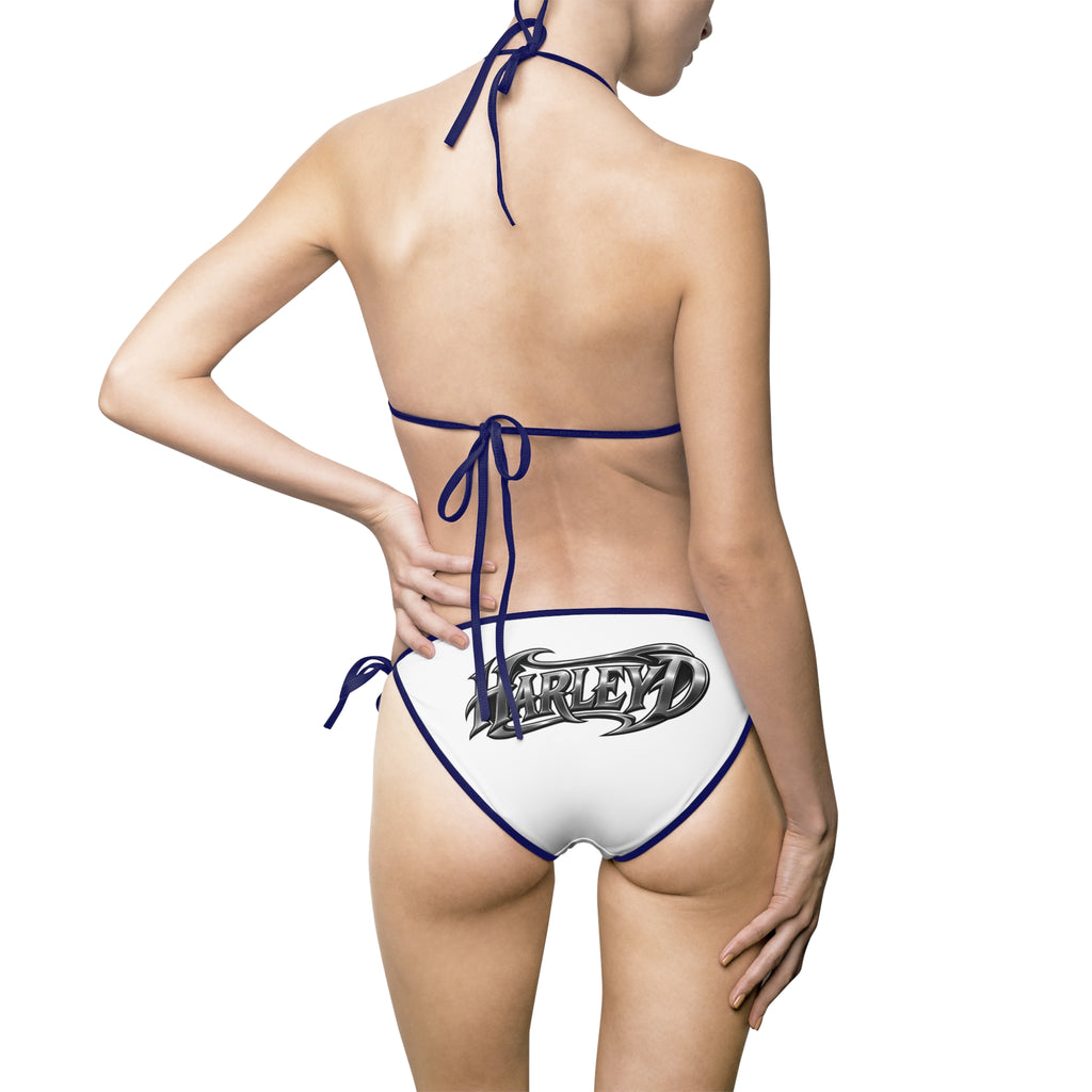 Graffiti Script Bikini Swimsuit - Women's Tie-Side Two-Piece