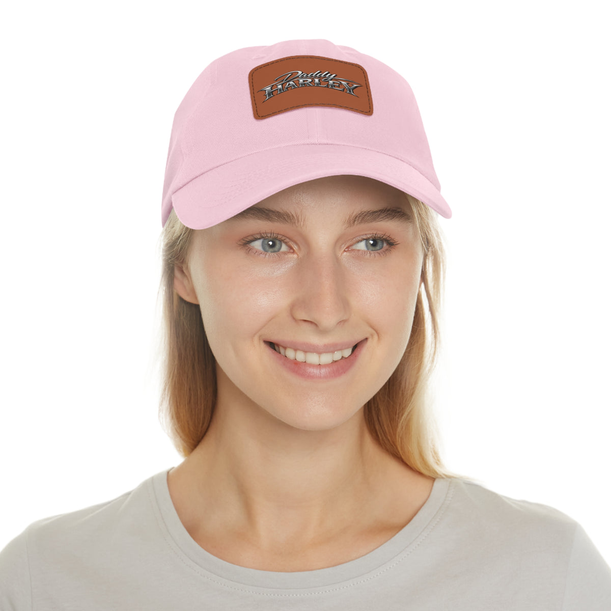 Daddy Harley Leather Patch Dad Hat — Vintage Motorcycle Baseball Cap