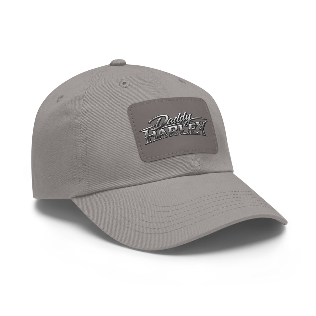 Daddy Harley Leather Patch Dad Hat — Vintage Motorcycle Baseball Cap