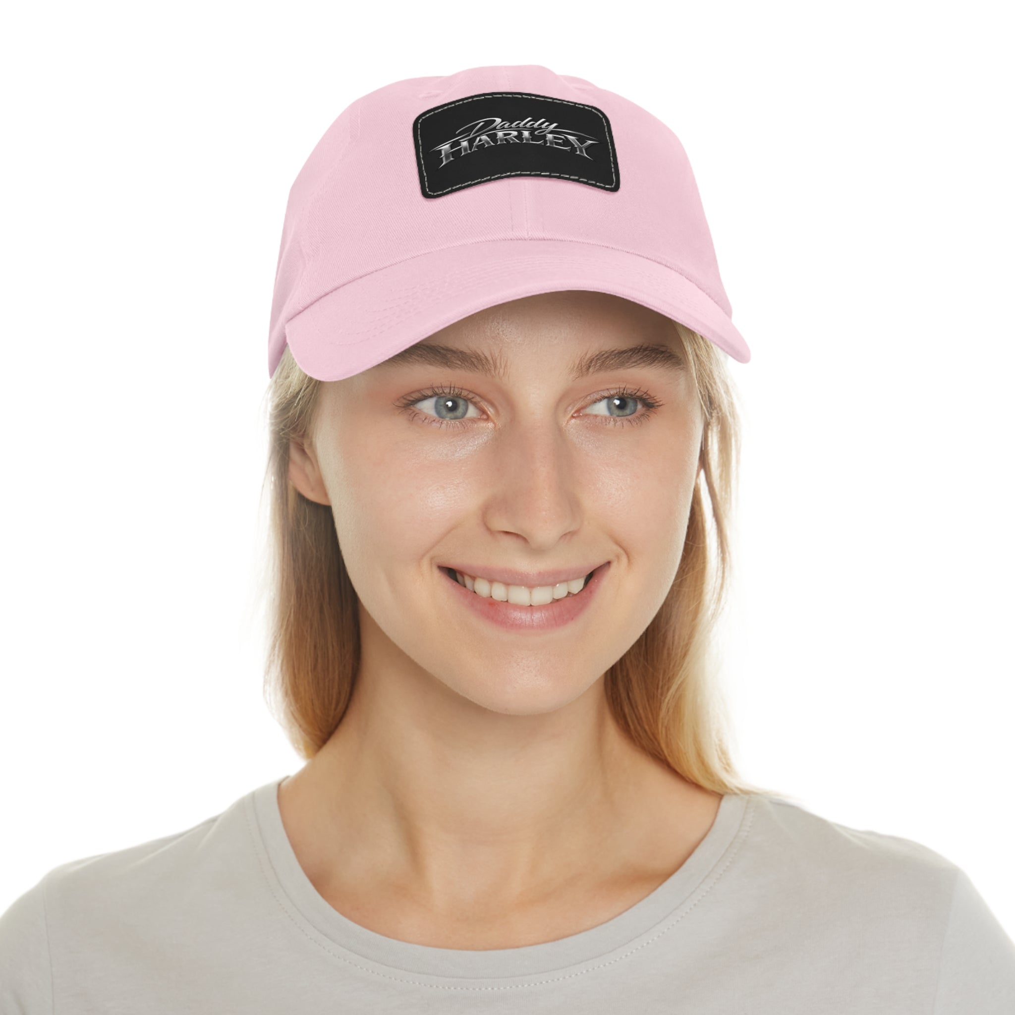Daddy Harley Leather Patch Dad Hat — Vintage Motorcycle Baseball Cap