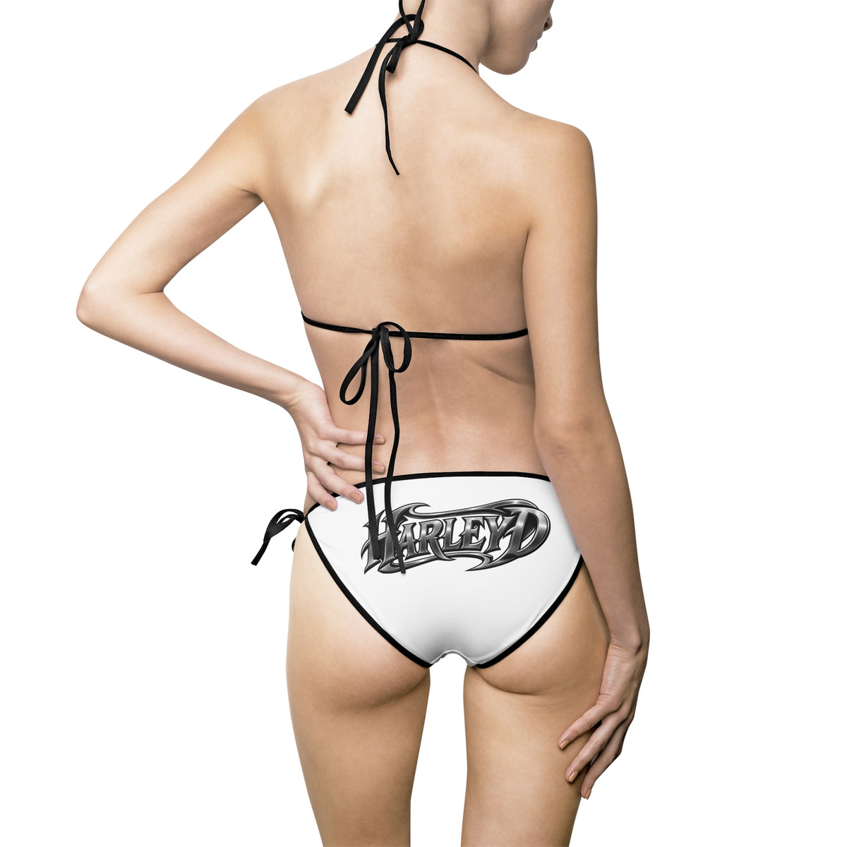 Graffiti Script Bikini Swimsuit - Women's Tie-Side Two-Piece