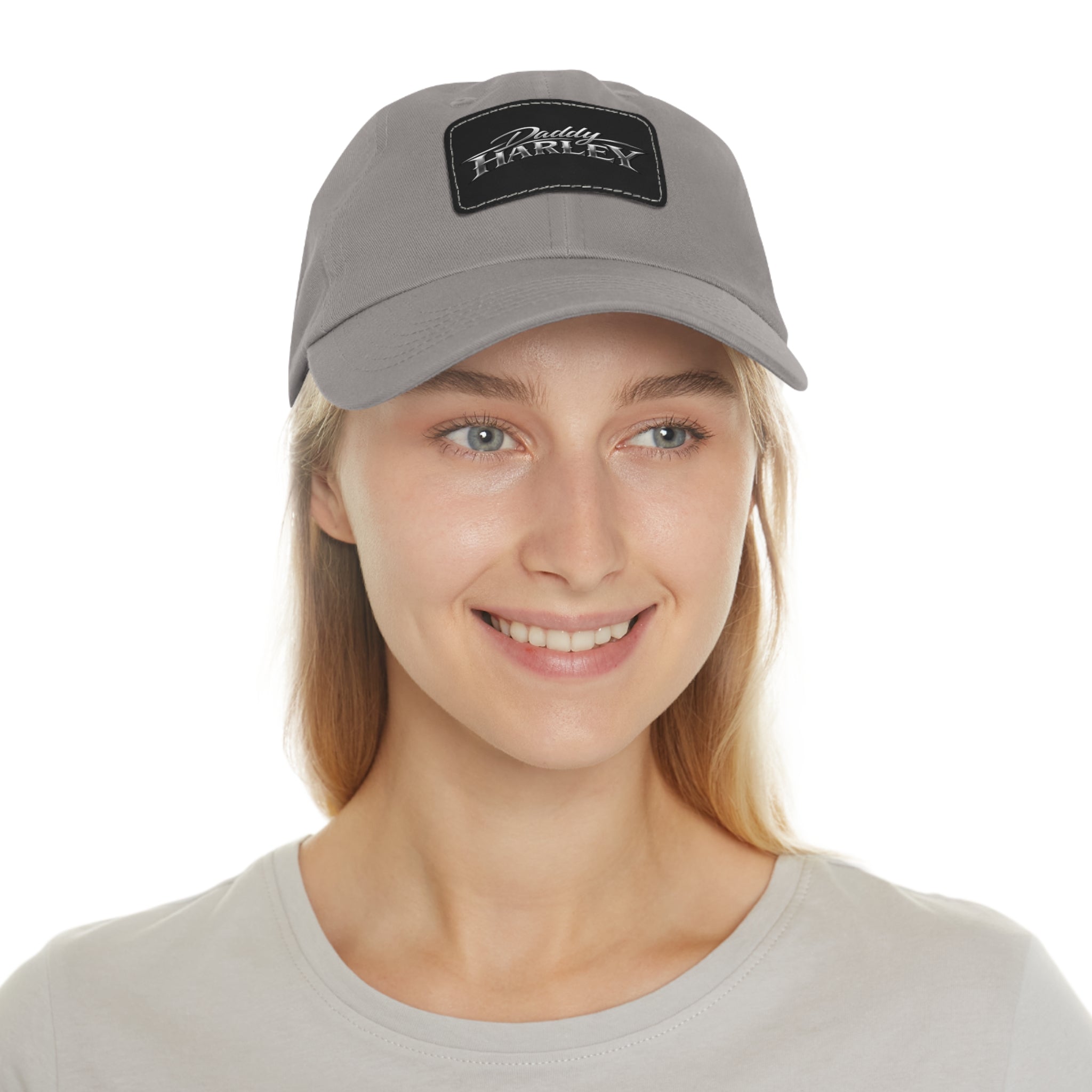 Daddy Harley Leather Patch Dad Hat — Vintage Motorcycle Baseball Cap