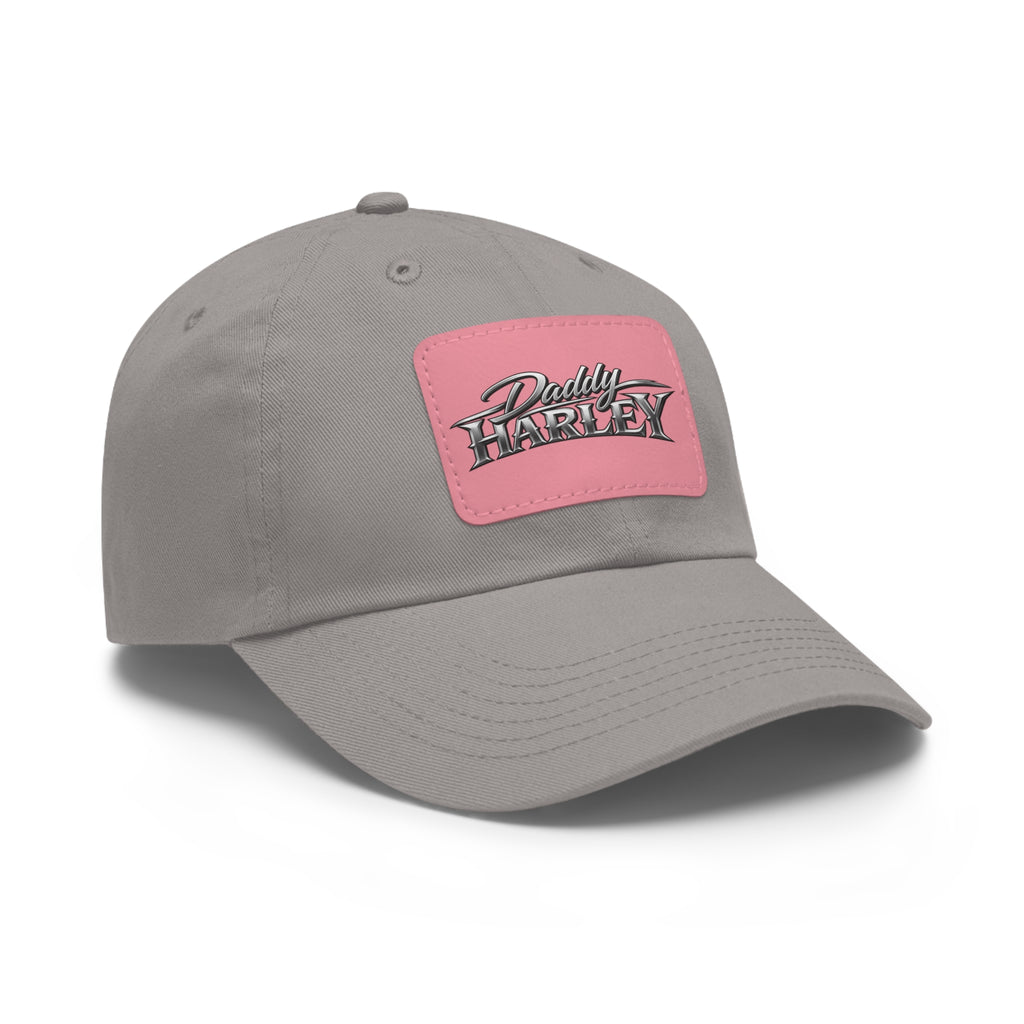 Daddy Harley Leather Patch Dad Hat — Vintage Motorcycle Baseball Cap