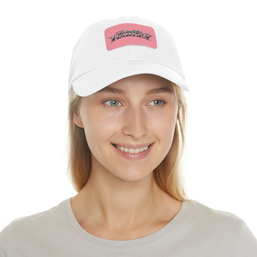 Daddy Harley Leather Patch Dad Hat — Vintage Motorcycle Baseball Cap