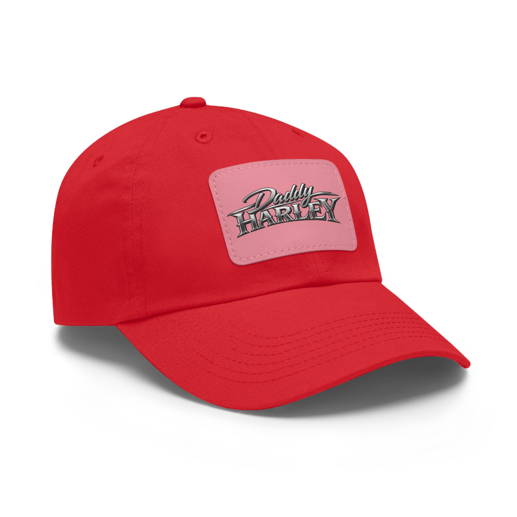 Daddy Harley Leather Patch Dad Hat — Vintage Motorcycle Baseball Cap
