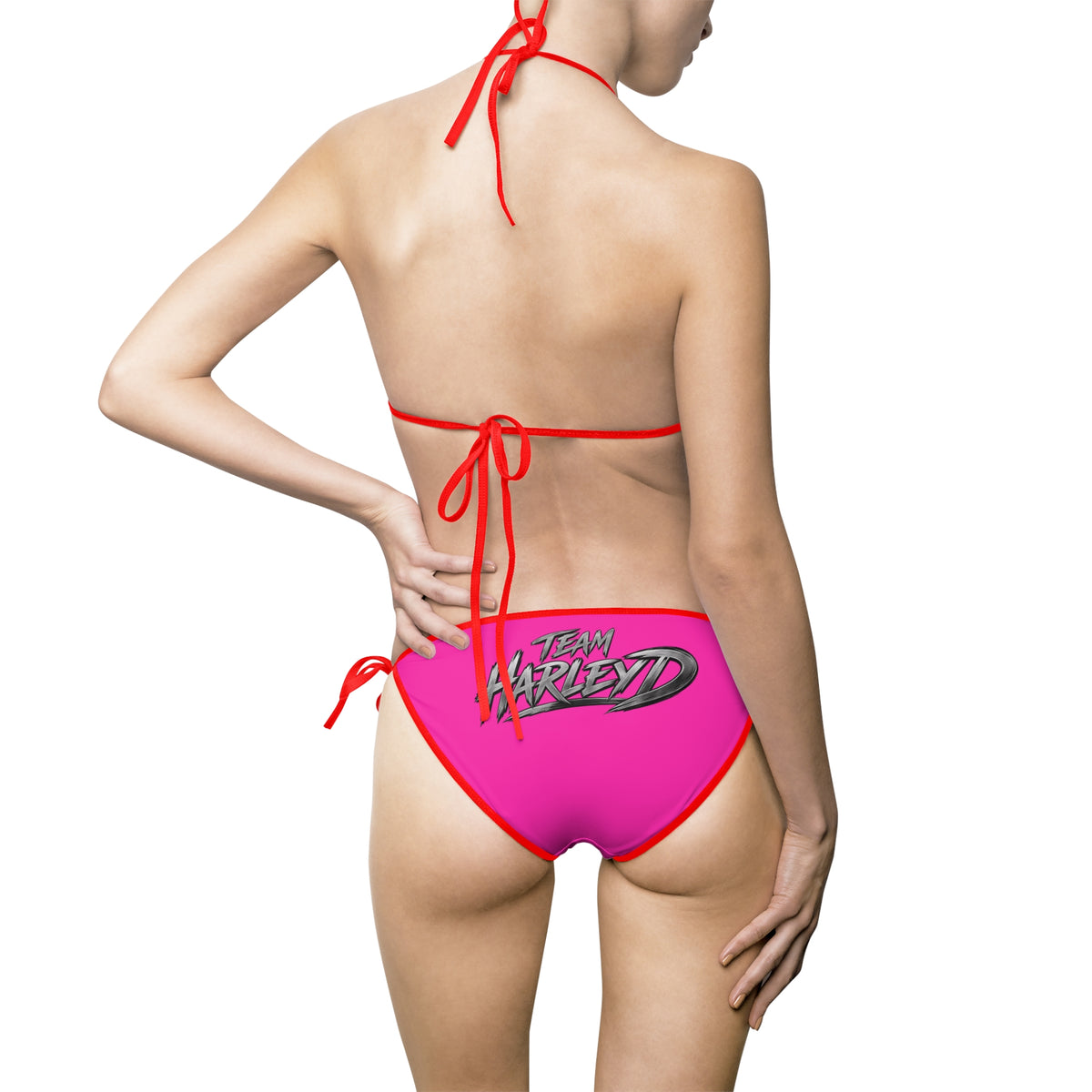Pink Bikini Swimsuit with 'Have Fun' Graphic