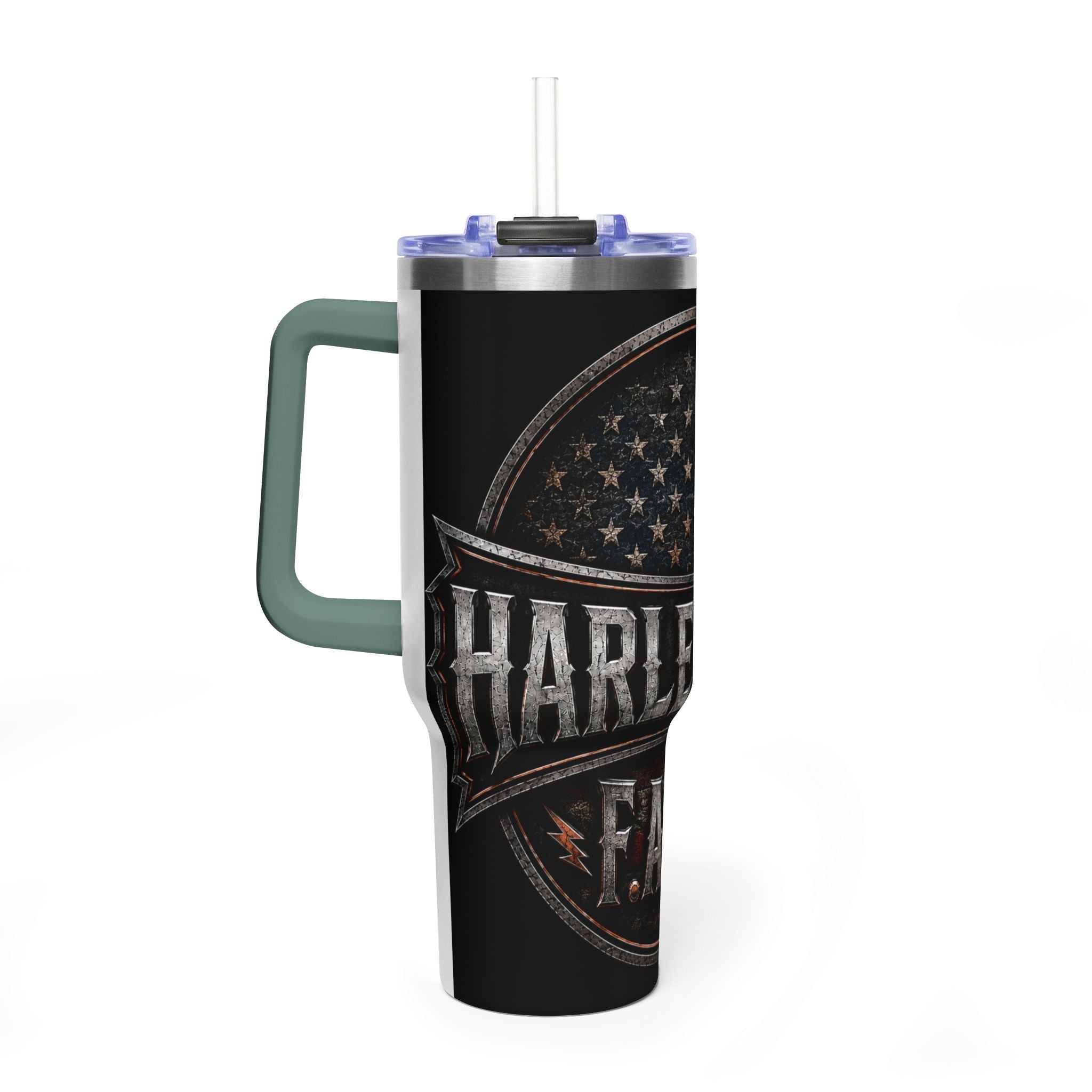 40oz Harley MF Veteran American Flag Vacuum Tumbler