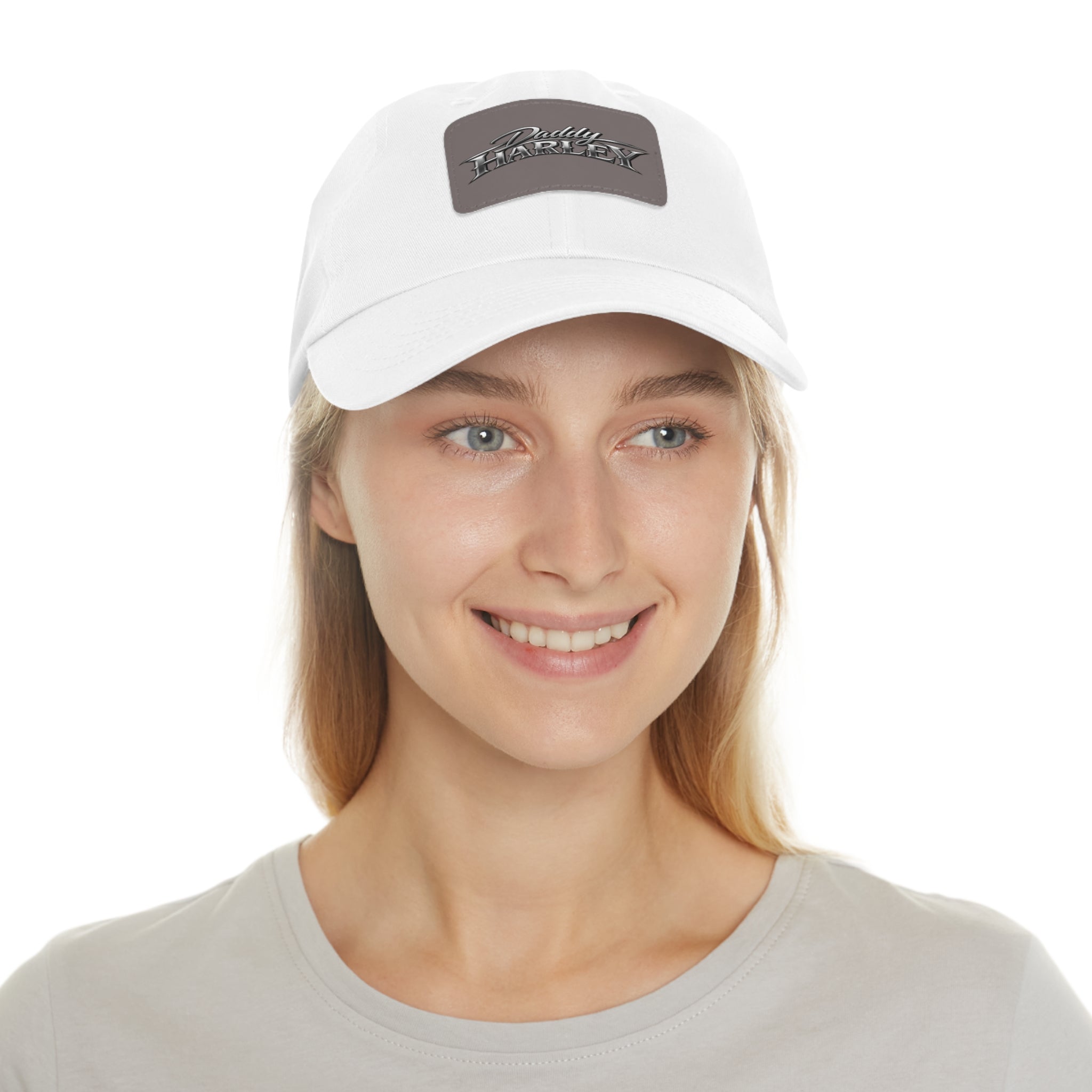 Daddy Harley Leather Patch Dad Hat — Vintage Motorcycle Baseball Cap