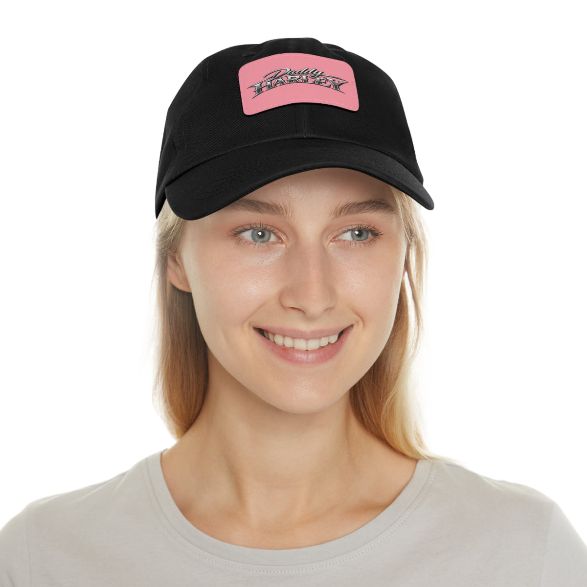 Daddy Harley Leather Patch Dad Hat — Vintage Motorcycle Baseball Cap