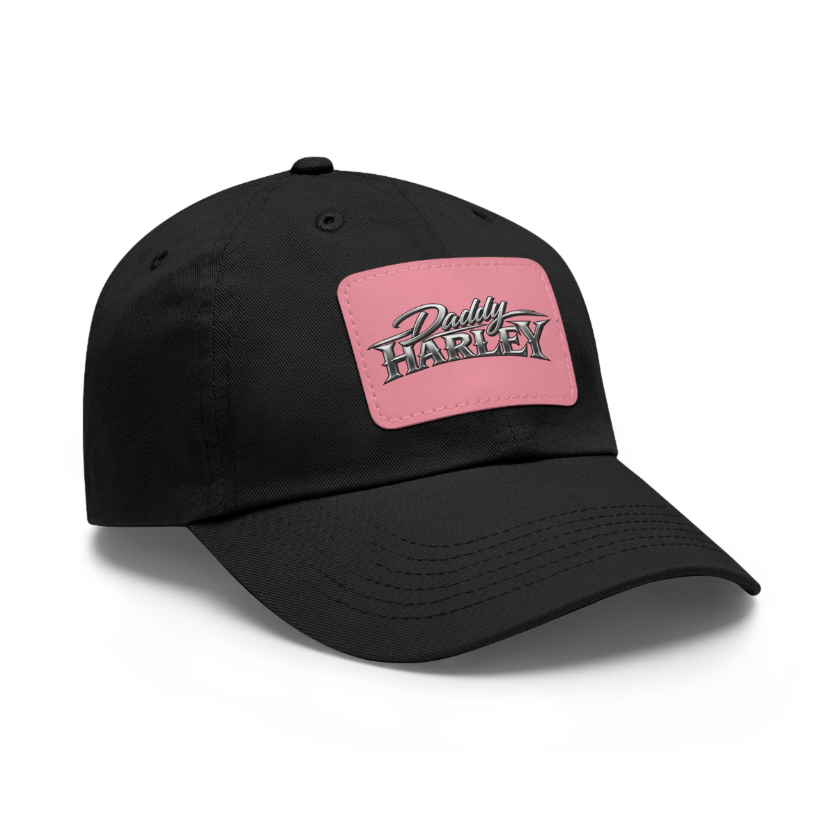 Daddy Harley Leather Patch Dad Hat — Vintage Motorcycle Baseball Cap