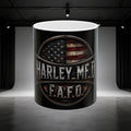 Harley Metal Flag Ceramic Mug – American Biker F.A.F.O. Coffee Cup (11oz/15oz)