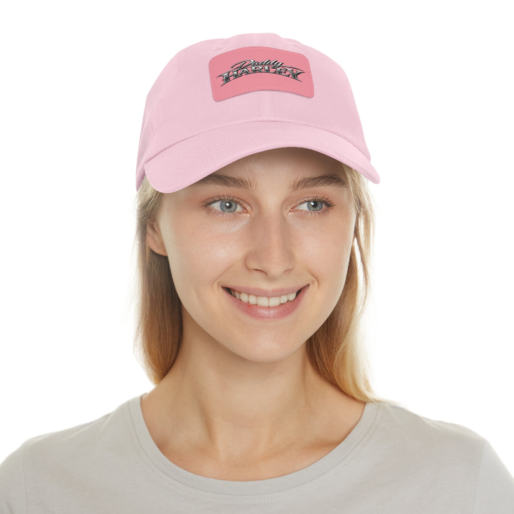 Daddy Harley Leather Patch Dad Hat — Vintage Motorcycle Baseball Cap