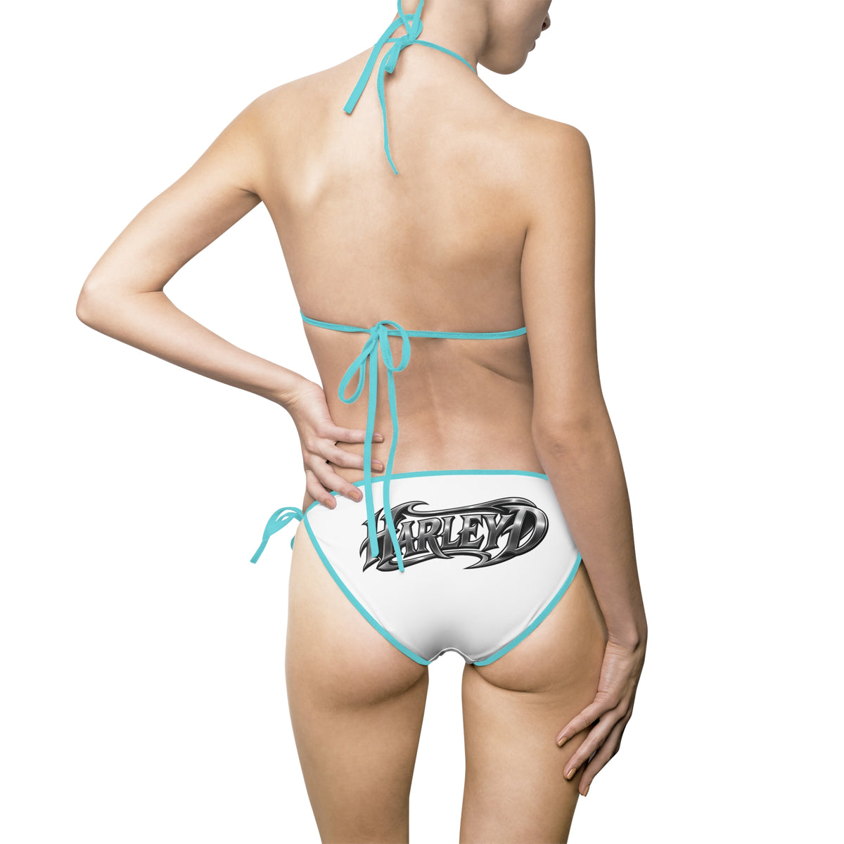 Graffiti Script Bikini Swimsuit - Women's Tie-Side Two-Piece
