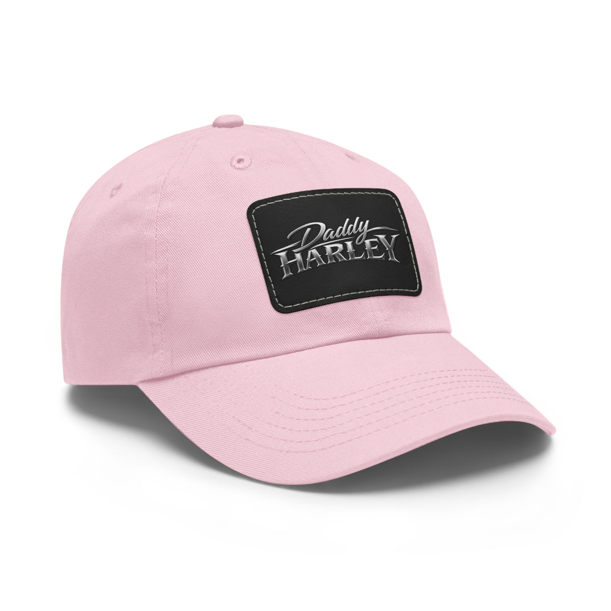 Daddy Harley Leather Patch Dad Hat — Vintage Motorcycle Baseball Cap