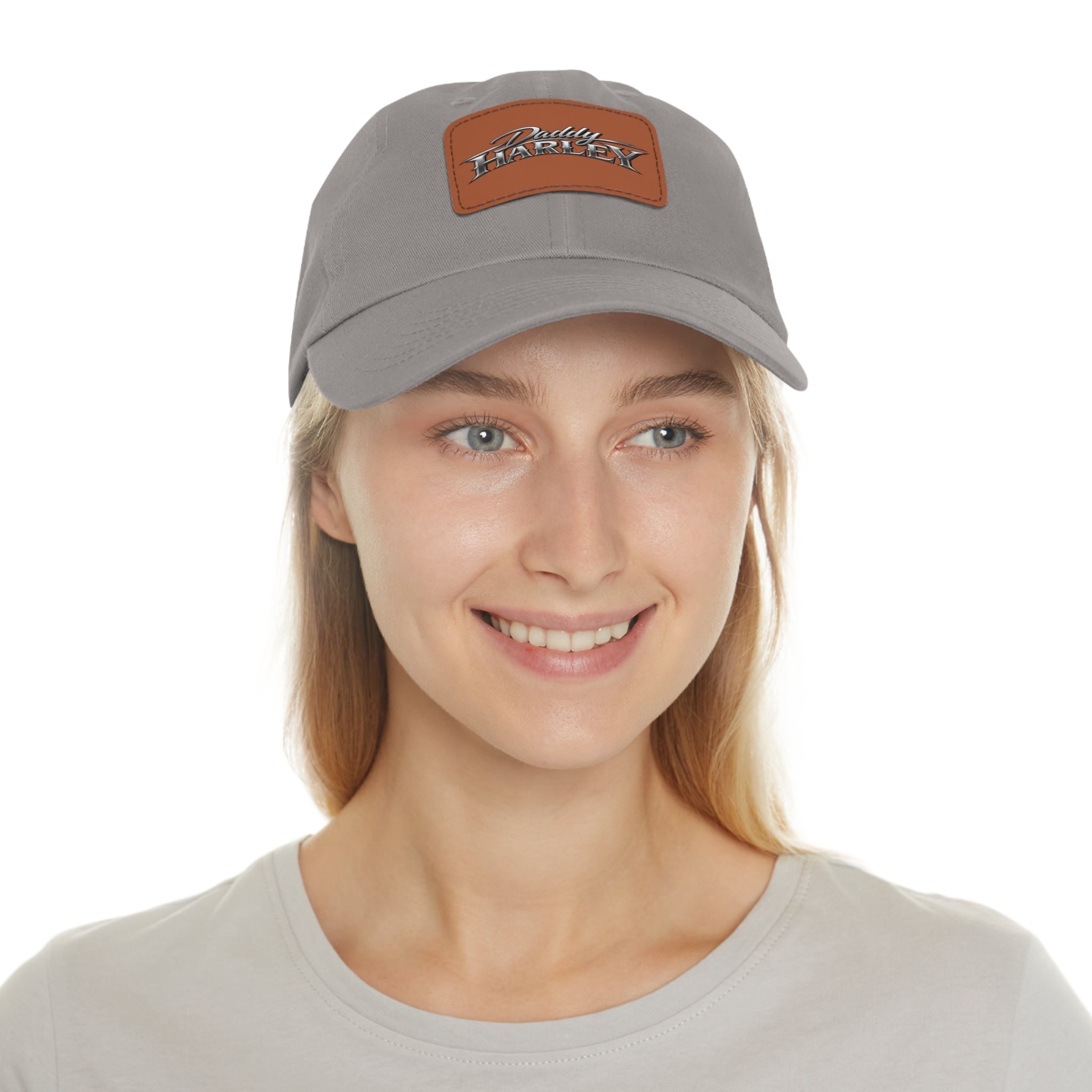 Daddy Harley Leather Patch Dad Hat — Vintage Motorcycle Baseball Cap