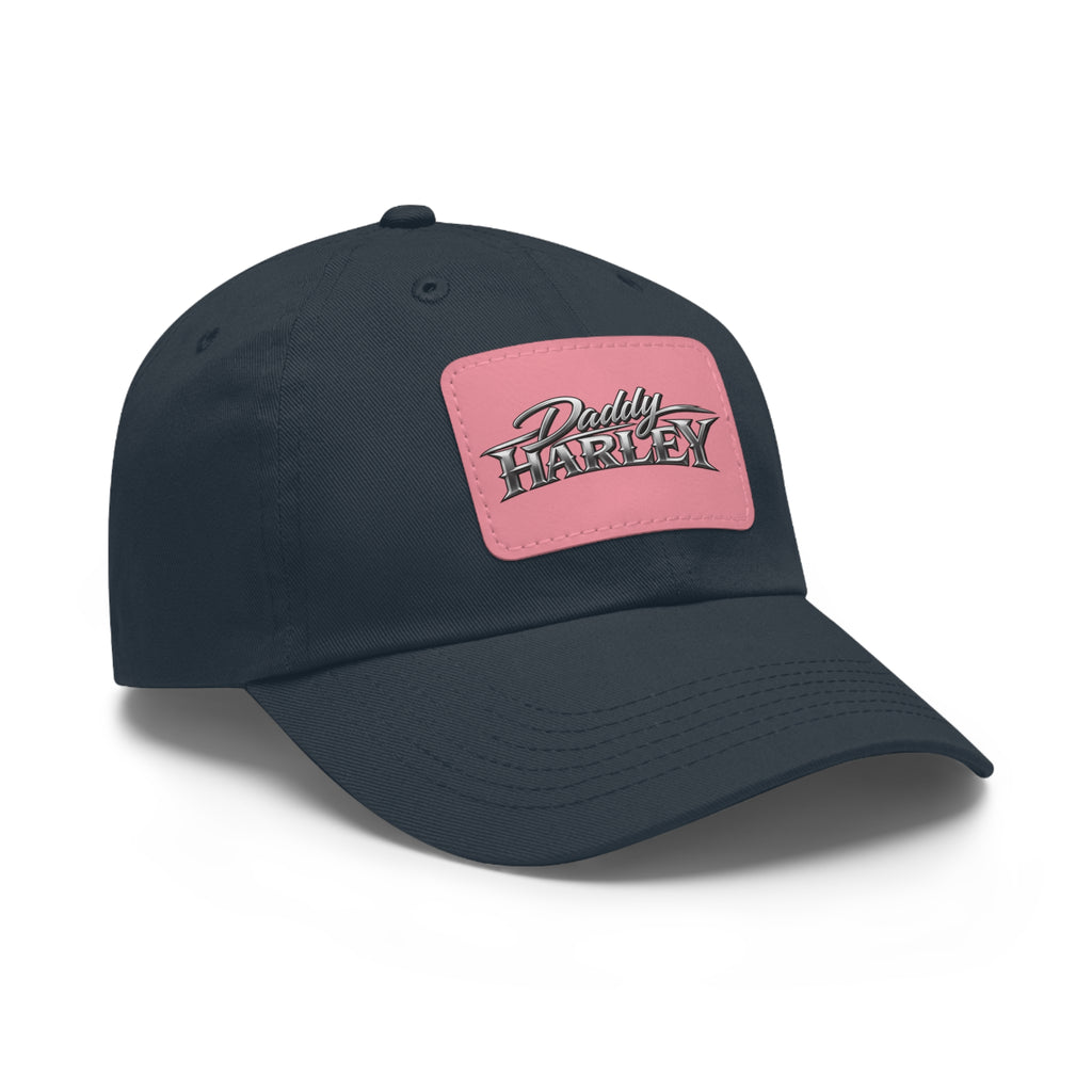Daddy Harley Leather Patch Dad Hat — Vintage Motorcycle Baseball Cap