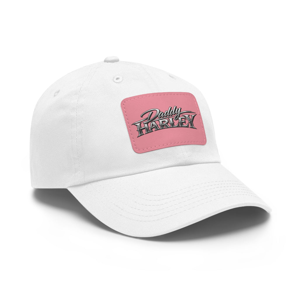 Daddy Harley Leather Patch Dad Hat — Vintage Motorcycle Baseball Cap