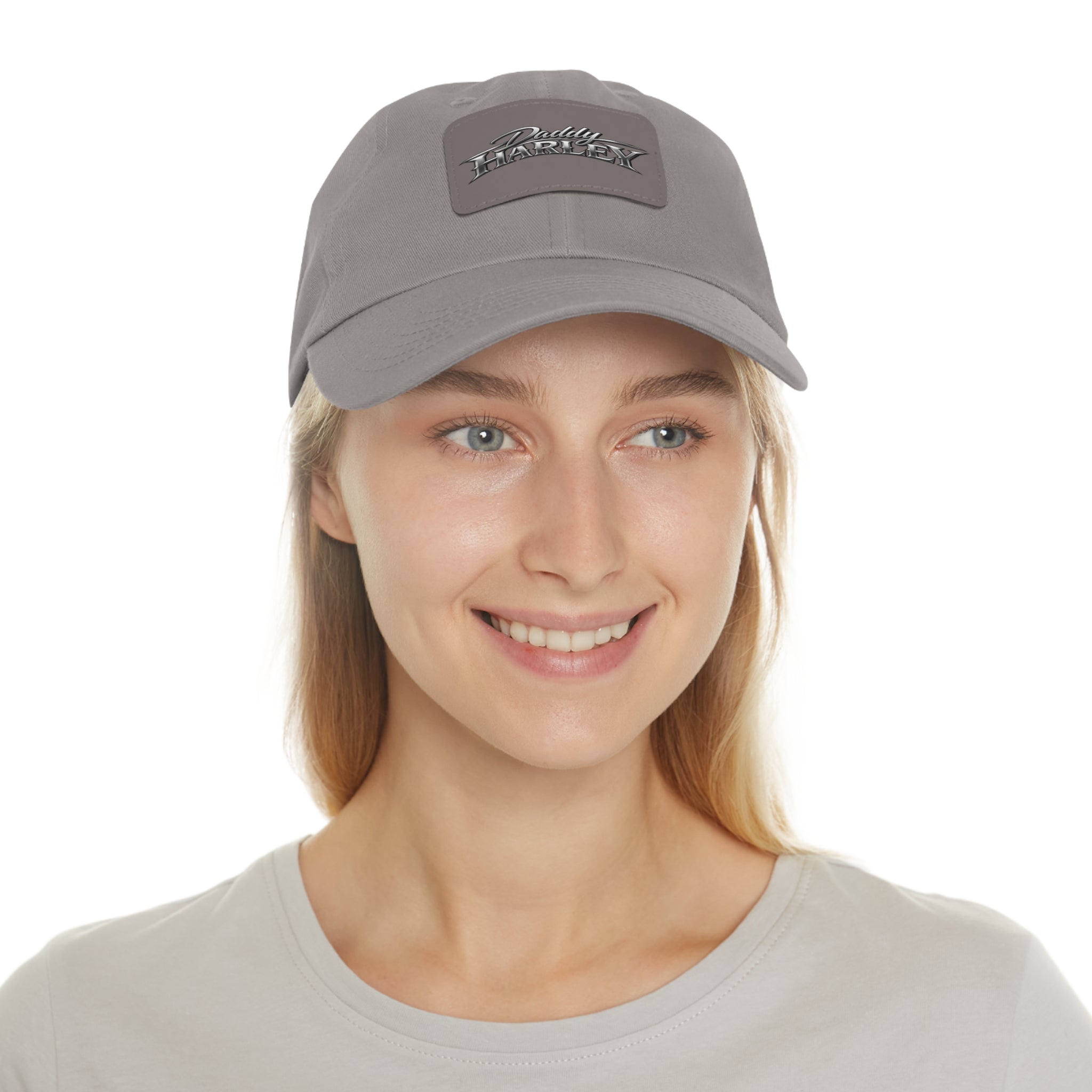 Daddy Harley Leather Patch Dad Hat — Vintage Motorcycle Baseball Cap