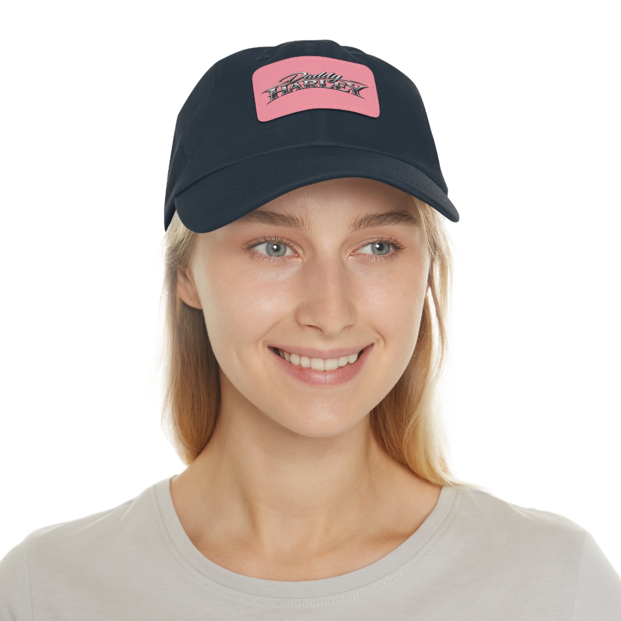 Daddy Harley Leather Patch Dad Hat — Vintage Motorcycle Baseball Cap