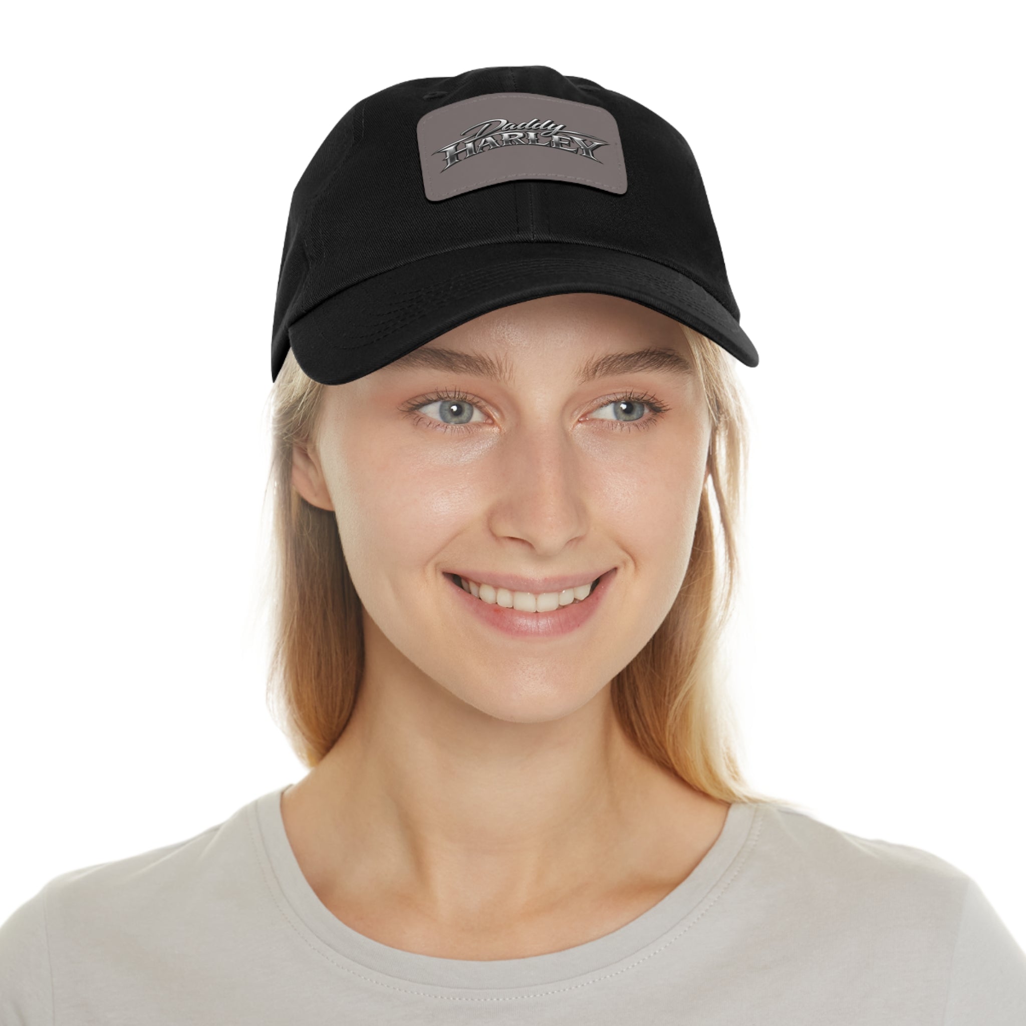 Daddy Harley Leather Patch Dad Hat — Vintage Motorcycle Baseball Cap