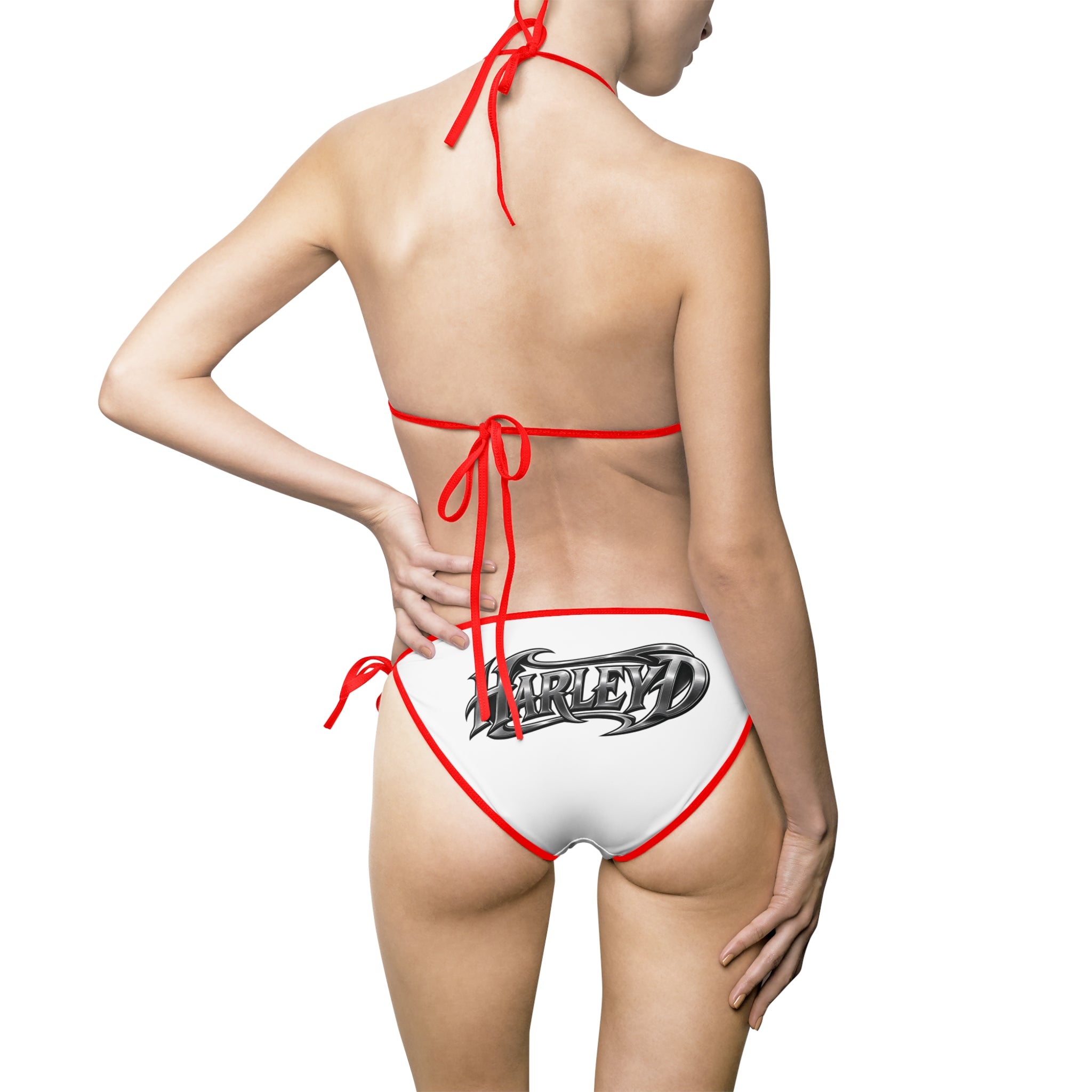 Graffiti Script Bikini Swimsuit - Women's Tie-Side Two-Piece