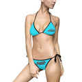 Turquoise Tie-Side Bikini Swimsuit with 'Always Rebellious' Graphic
