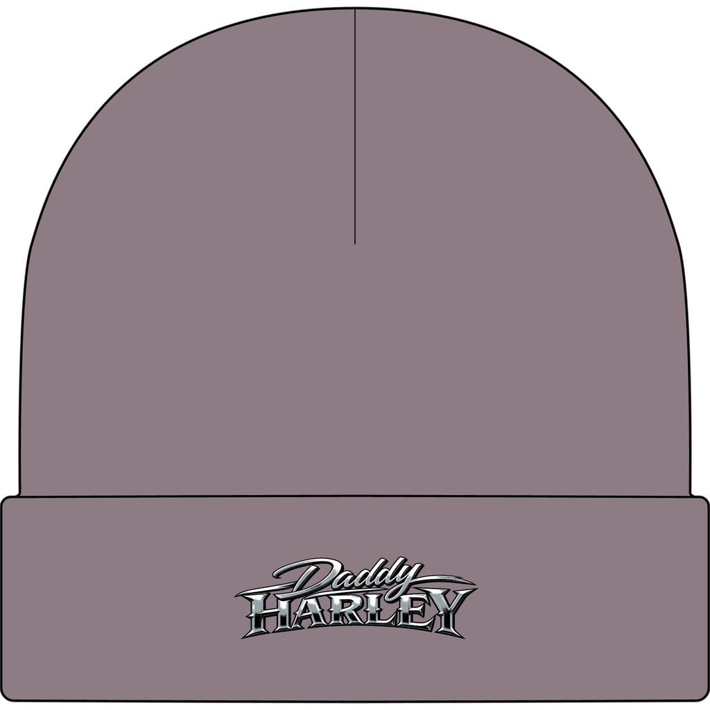 Daddy Harley Cuff Beanie — Embroidered Motorcycle Logo Beanie