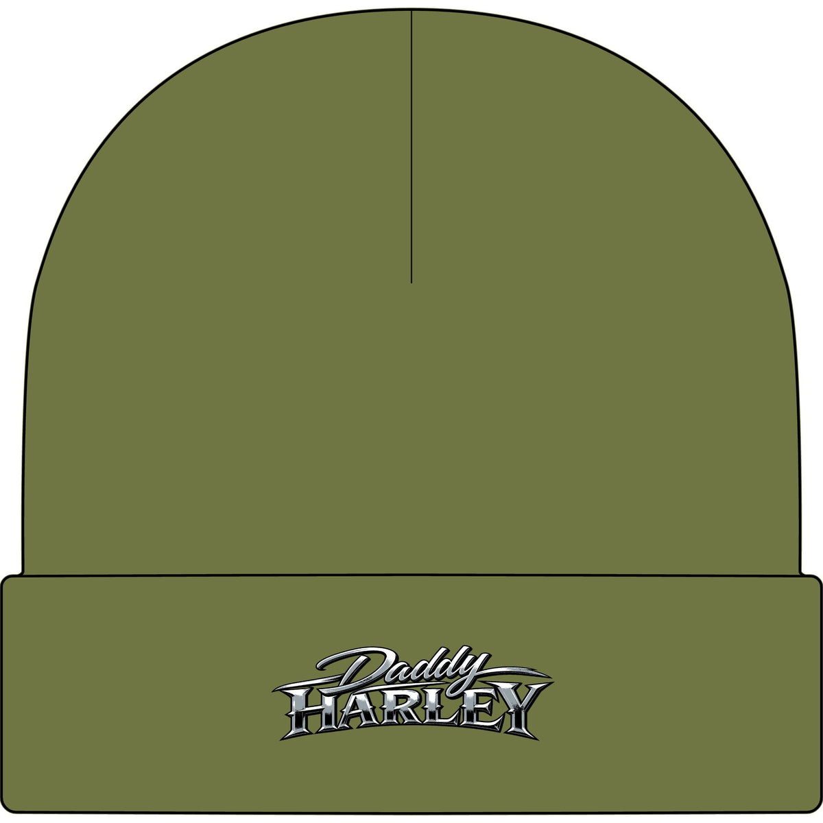 Daddy Harley Cuff Beanie — Embroidered Motorcycle Logo Beanie