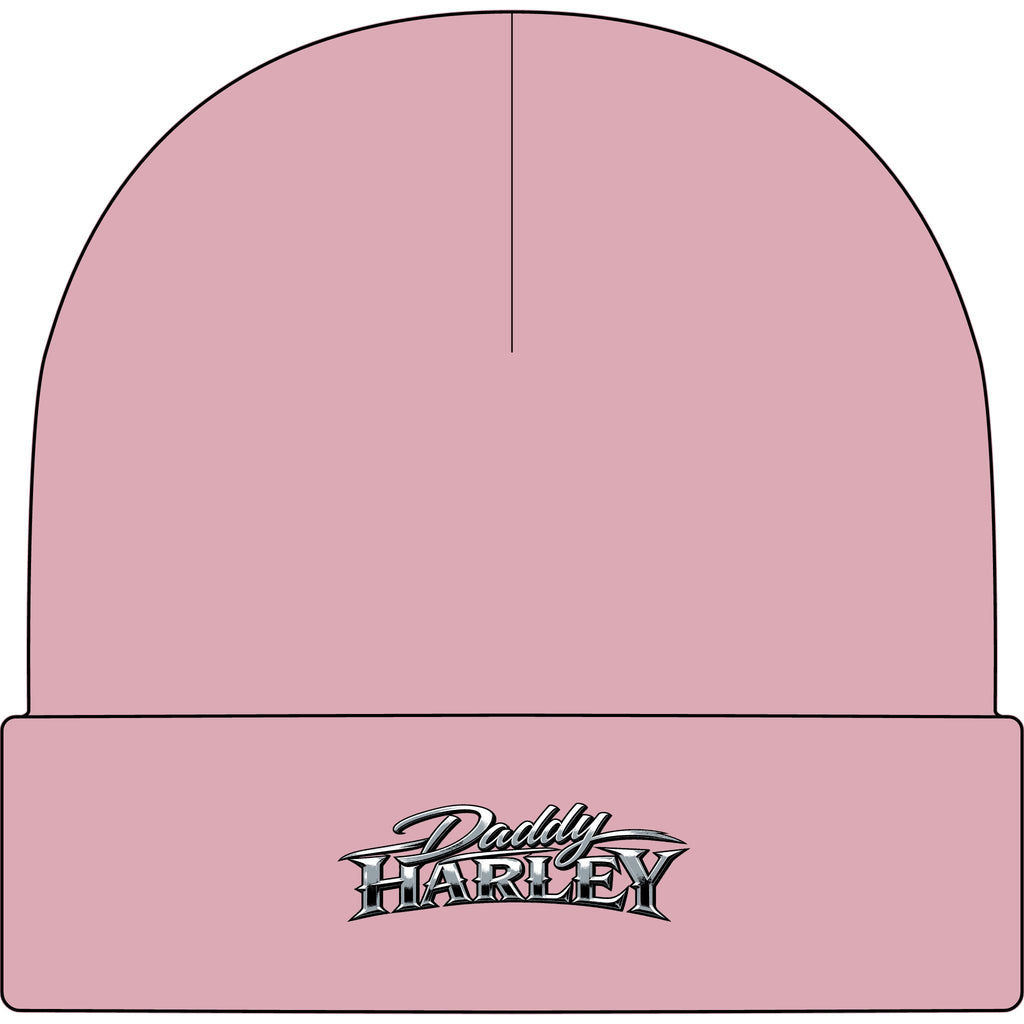 Daddy Harley Cuff Beanie — Embroidered Motorcycle Logo Beanie