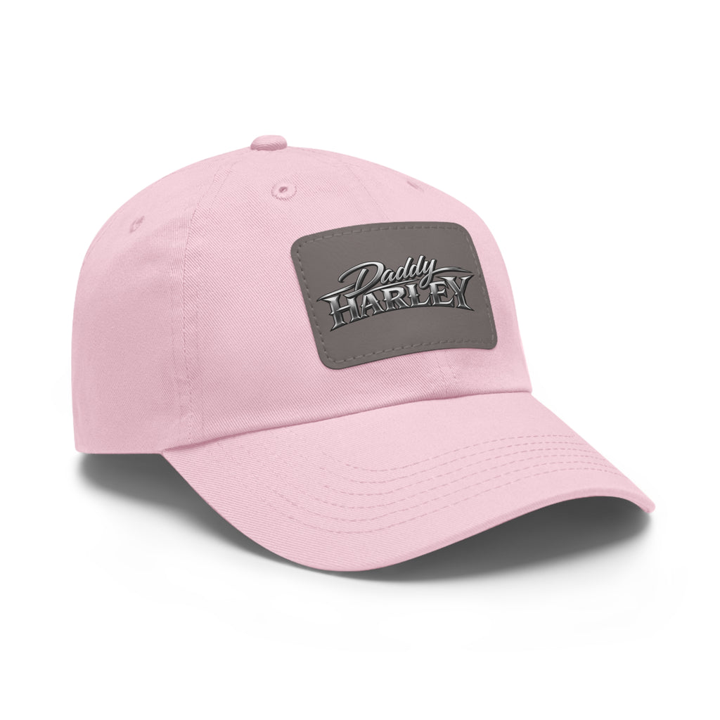 Daddy Harley Leather Patch Dad Hat — Vintage Motorcycle Baseball Cap